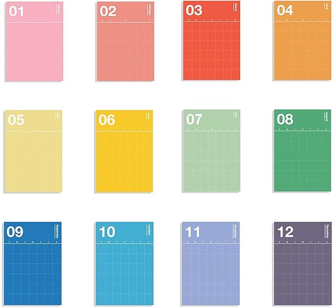 Poketo Spectrum Wall Planner, Rainbow, 12-Month, Open Dated Office Home Calendar | Amazon (US)