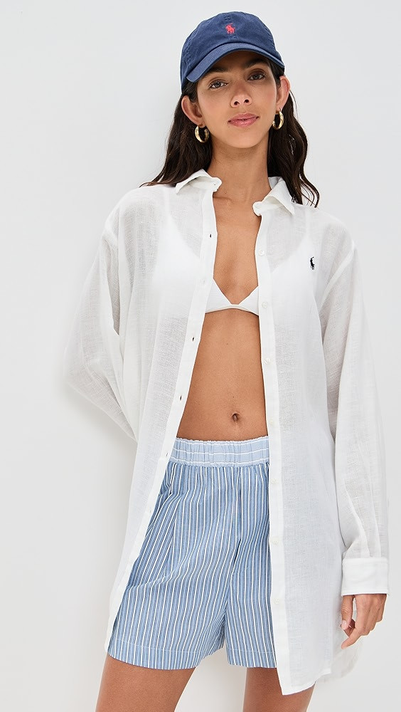 Cotton Linen Boyfriend Shirt | Shopbop