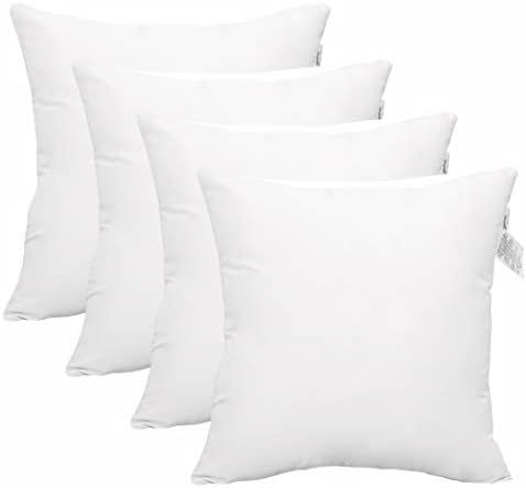 ACCENTHOME Premium 4 pc Pack Hypoallergenic Square Form Pillow sham Stuffer 18x18 inches | Amazon (US)