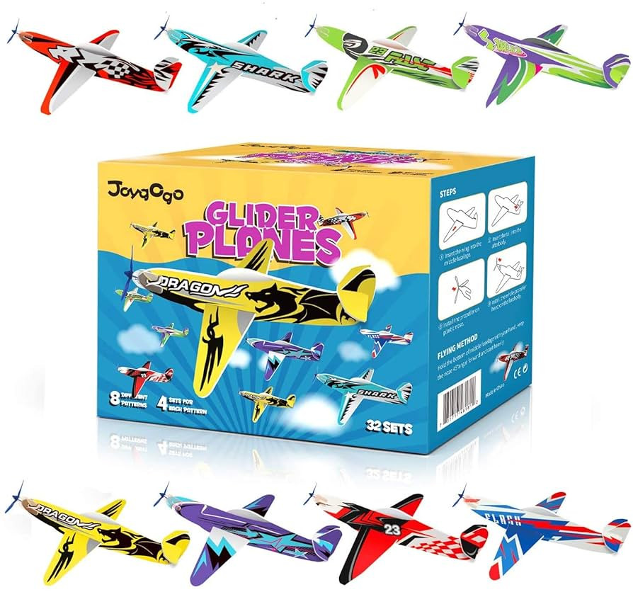 32 Pack Glider Planes,8" Long Flying Glider Plane,8 Different Designs,Easy Assembly,Durable Quali... | Amazon (US)
