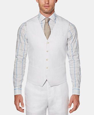Men's Linen Solid Vest | Macys (US)