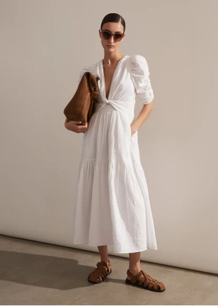 Cheesecloth Gathered Sleeve Maxi Dress | ME+EM Global (Excluding US)