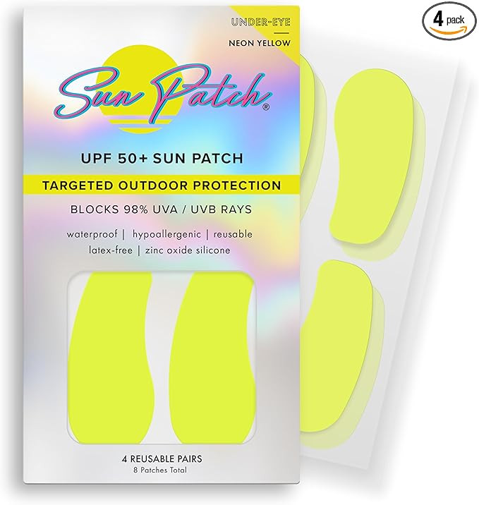 Sun Patch, Hypoallergenic Sun-Screen Under Eye Patches, 100% Silicone UPF-50 UV Protection, Reusa... | Amazon (US)
