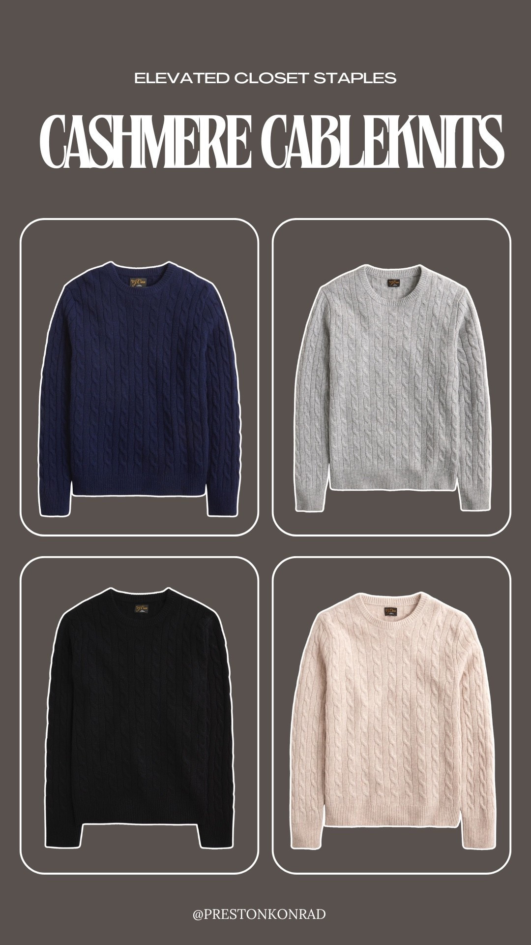 These JCrew cashmere cable knits are giving the RL ones a run for their money…. Way cheaper & the neck doesn’t stretch out 

#LTKMens #LTKdayinmylife #LTKgrwm