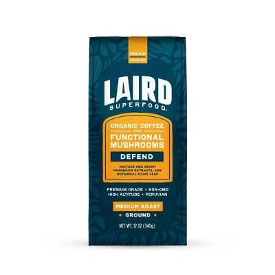 Laird Superfood Medium Roast Defend Functional Mushroom Ground Coffee - 12oz | Target
