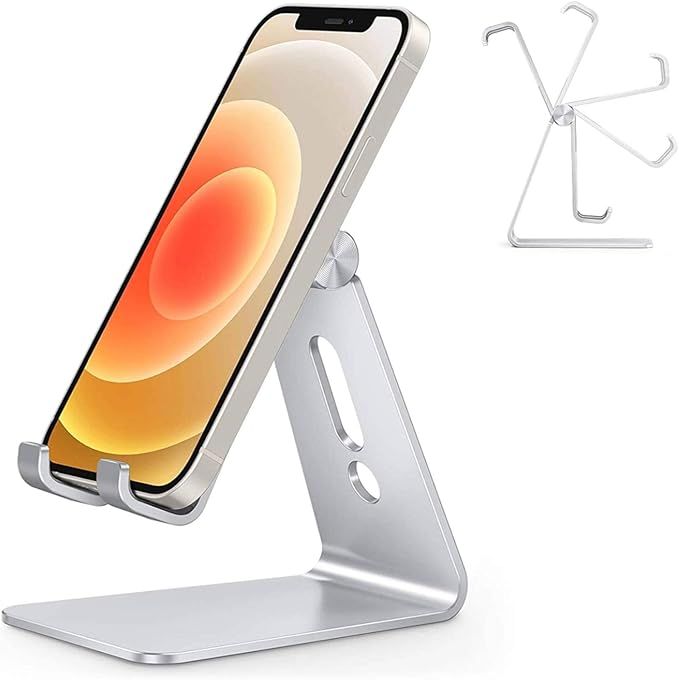 Adjustable Cell Phone Stand, OMOTON C2 Aluminum Desktop Phone Dock Holder Compatible with iPhone ... | Amazon (US)