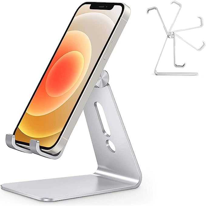 Adjustable Cell Phone Stand, OMOTON C2 Aluminum Desktop Phone Dock Holder Compatible with iPhone ... | Amazon (US)