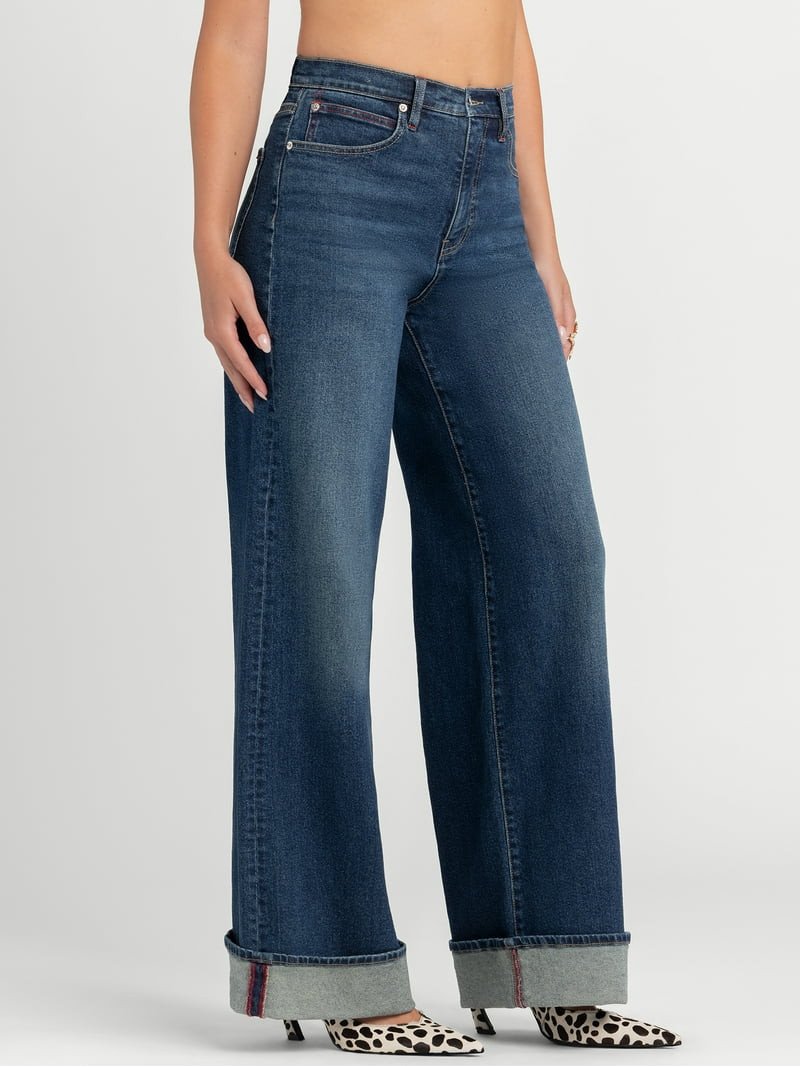 Jessica Simpson Women's and Women's Plus Freesia Wide Leg Jeans, 32" Inseam,Sizes 2-24W | Walmart (US)