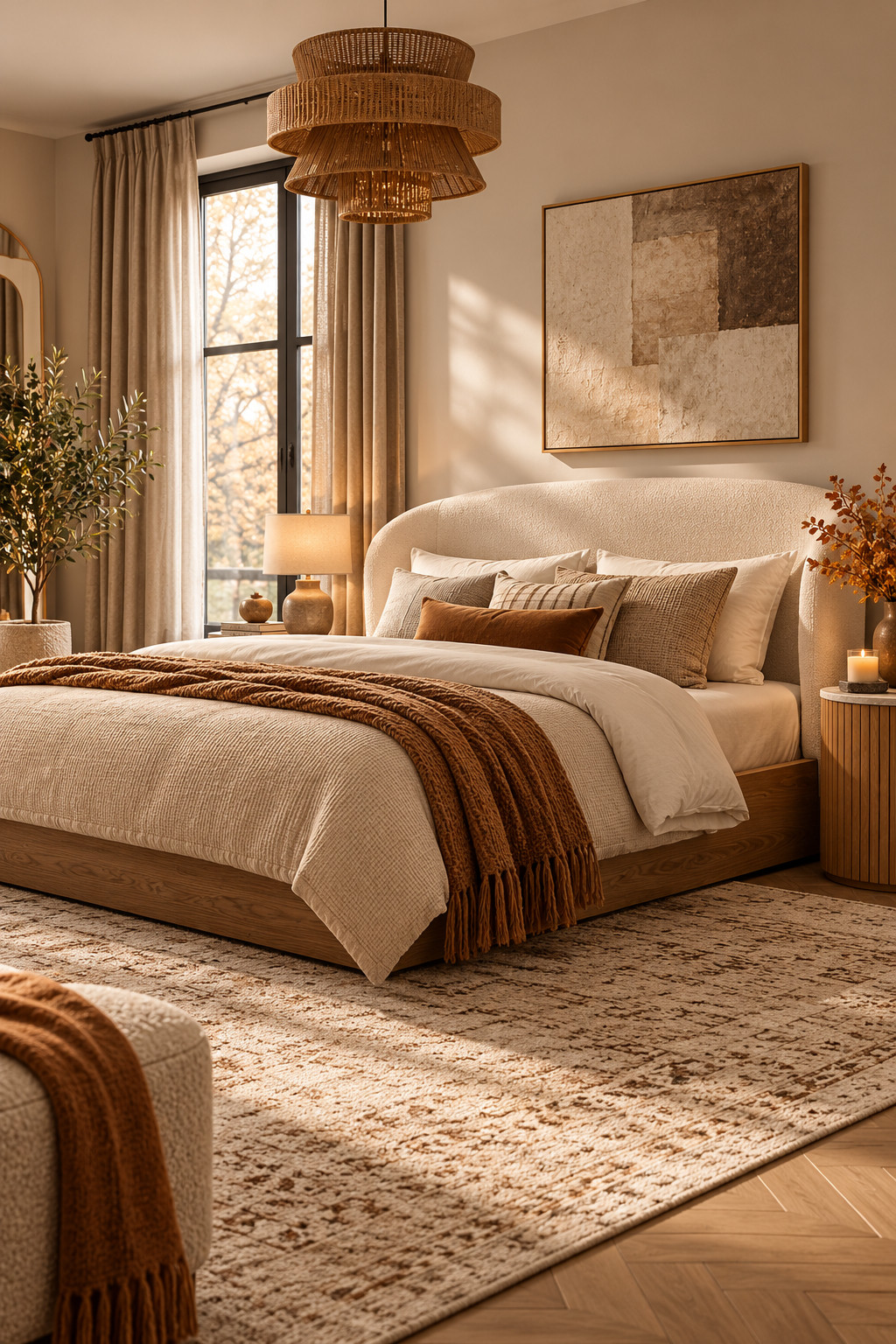 I’m obsessed with how calm and expensive this bedroom feels without being overly decorated. A beautiful statement bed, warm-toned nightstands, soft layers, and a few subtle fall accents honestly do all the work. Castlery has some seriously gorgeous bedroom furniture if you’re into that modern cozy look. #CastleryFurniture #BedroomInspo #CozyLuxury #WarmNeutralDecor #BedroomStyle #ModernInteriors #FallBedroomDecor #HomeDecorInspo #BeautifulBedrooms #InteriorStyling 

 #LTKSeasonal #LTKHome #LTKSaleAlert