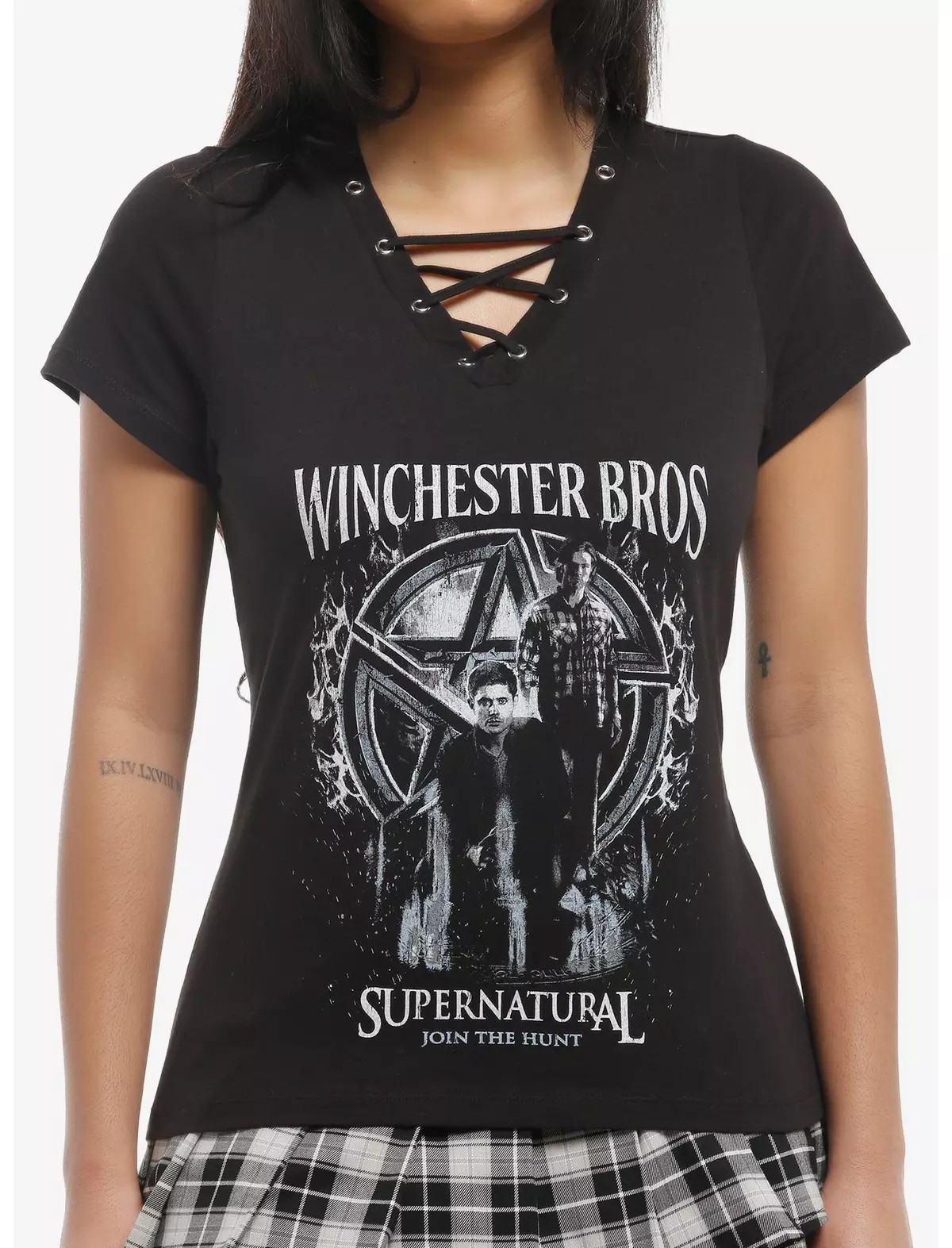 Supernatural Winchester Brothers Lace-Up Girls T-Shirt | Hot Topic | Hot Topic