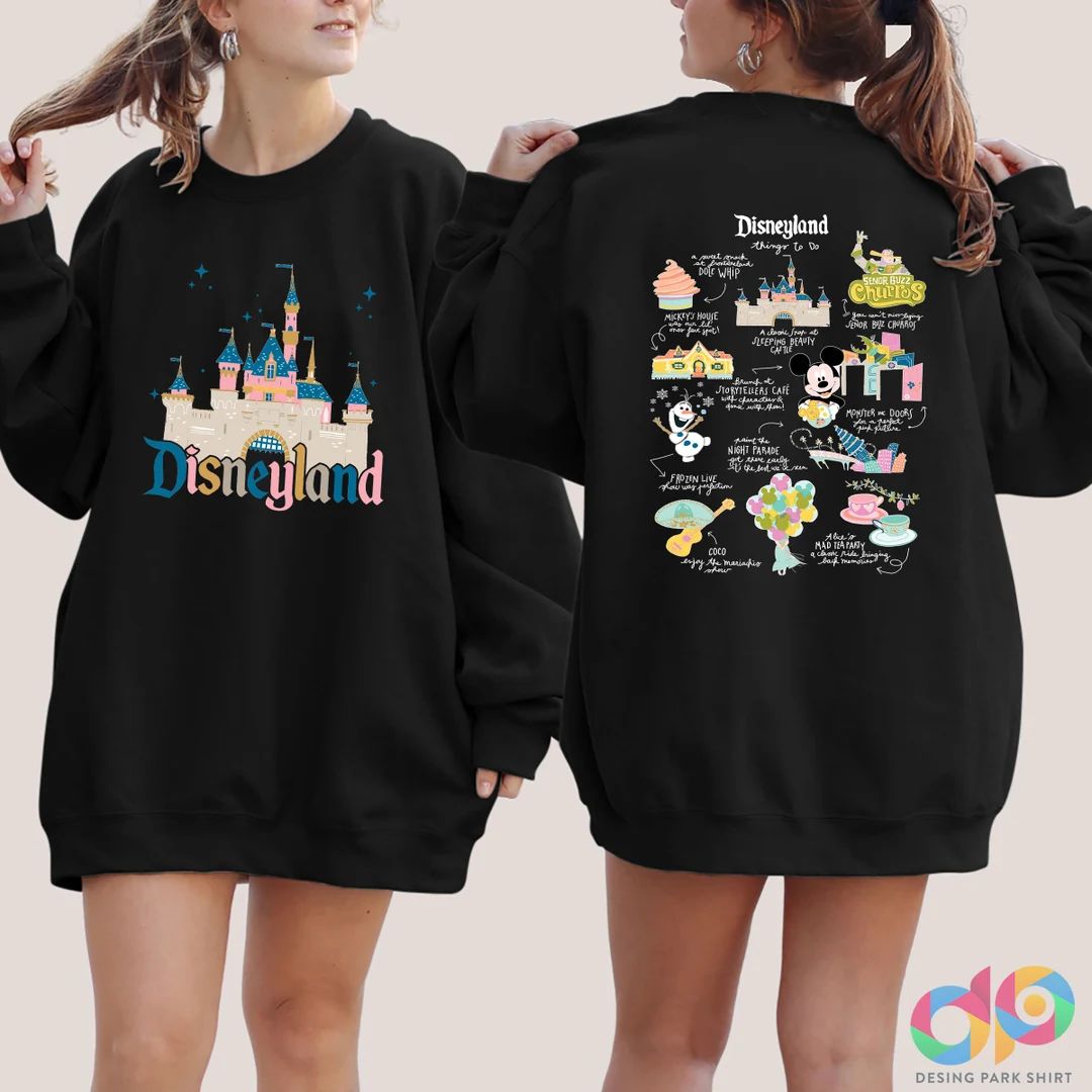 Disneyworld Vintage Sweatshirts, Retro Mickey and Friends, Disneyland Castle Hoodie, Family Trip ... | Etsy (US)