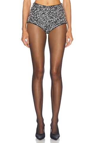 retrofete Braelynn Crystal Hot Short in Black | FWRD | FWRD 