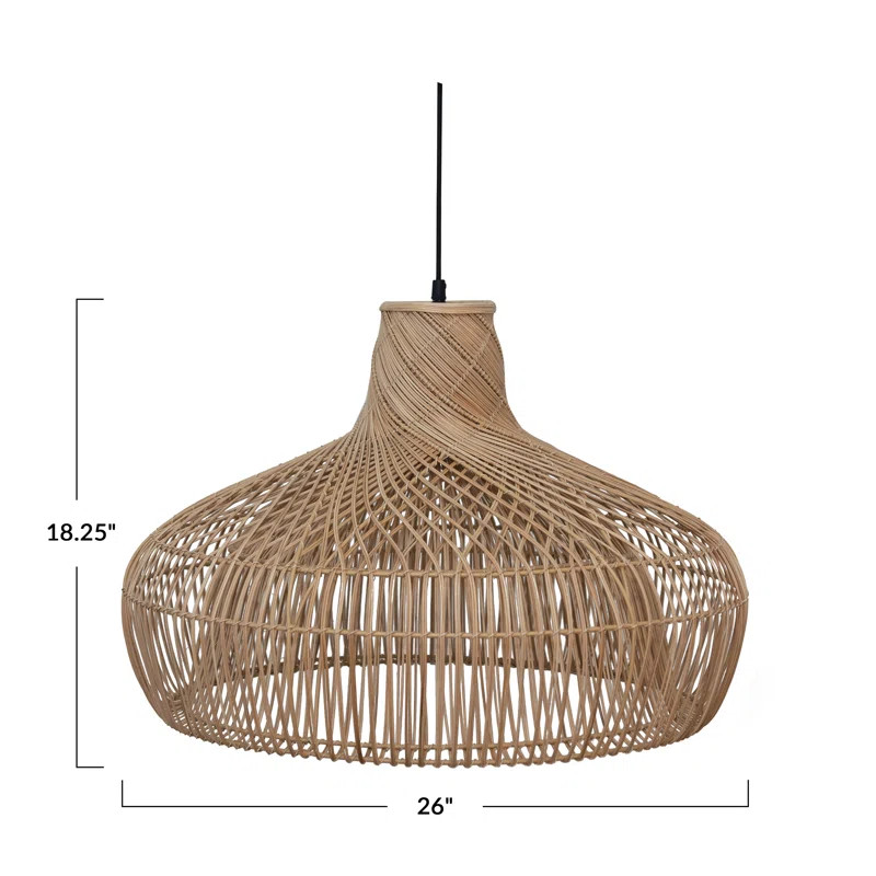 Atoka 1 - Light Natural/Black Unique/Statement Pendant | Wayfair North America