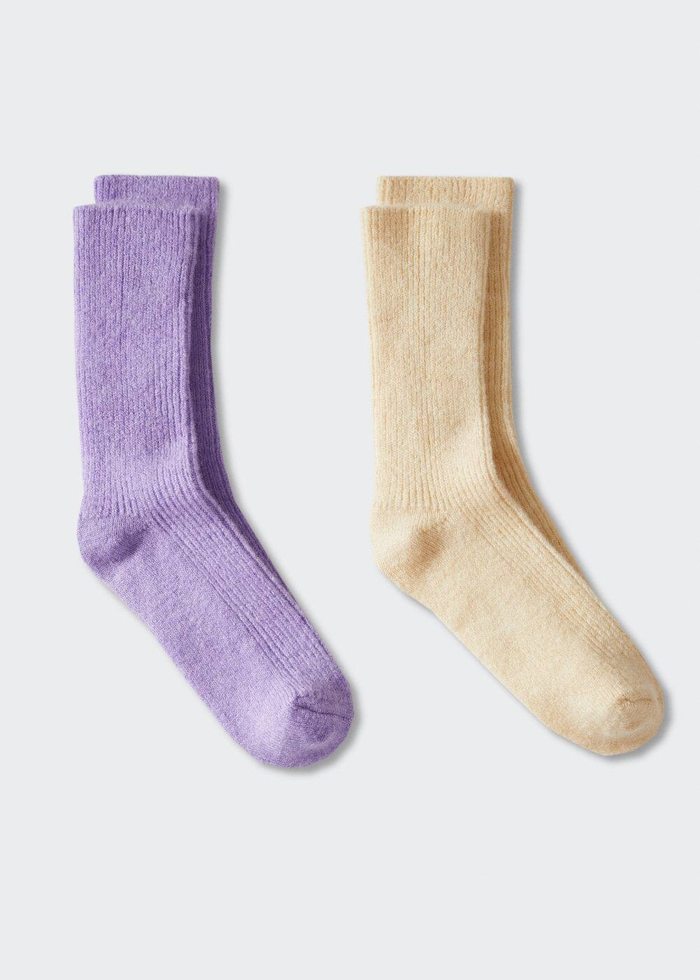 2 pack ribbed socks -  Women | Mango USA | MANGO (US)