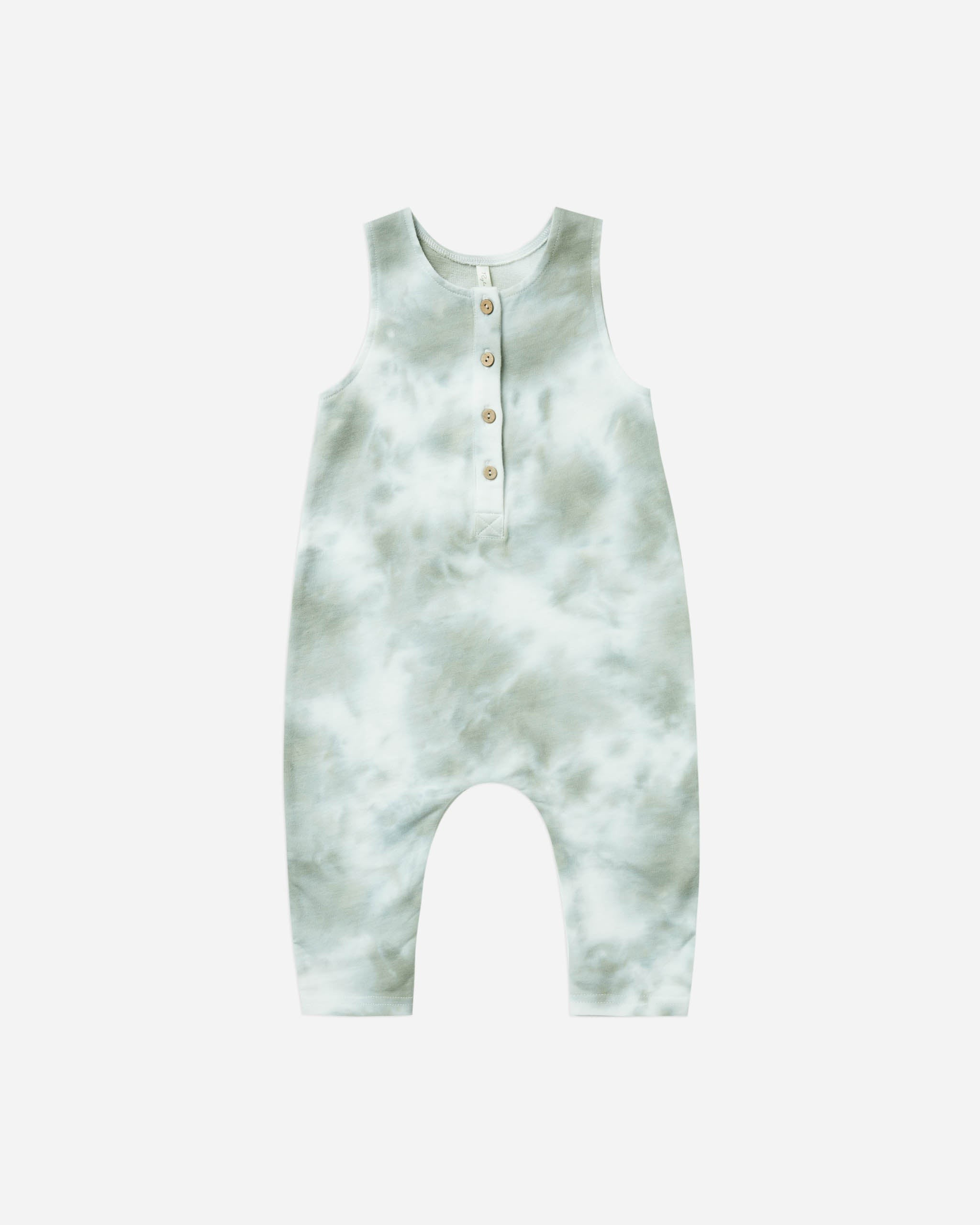sleeveless jumpsuit | aqua tie dye | Rylee + Cru