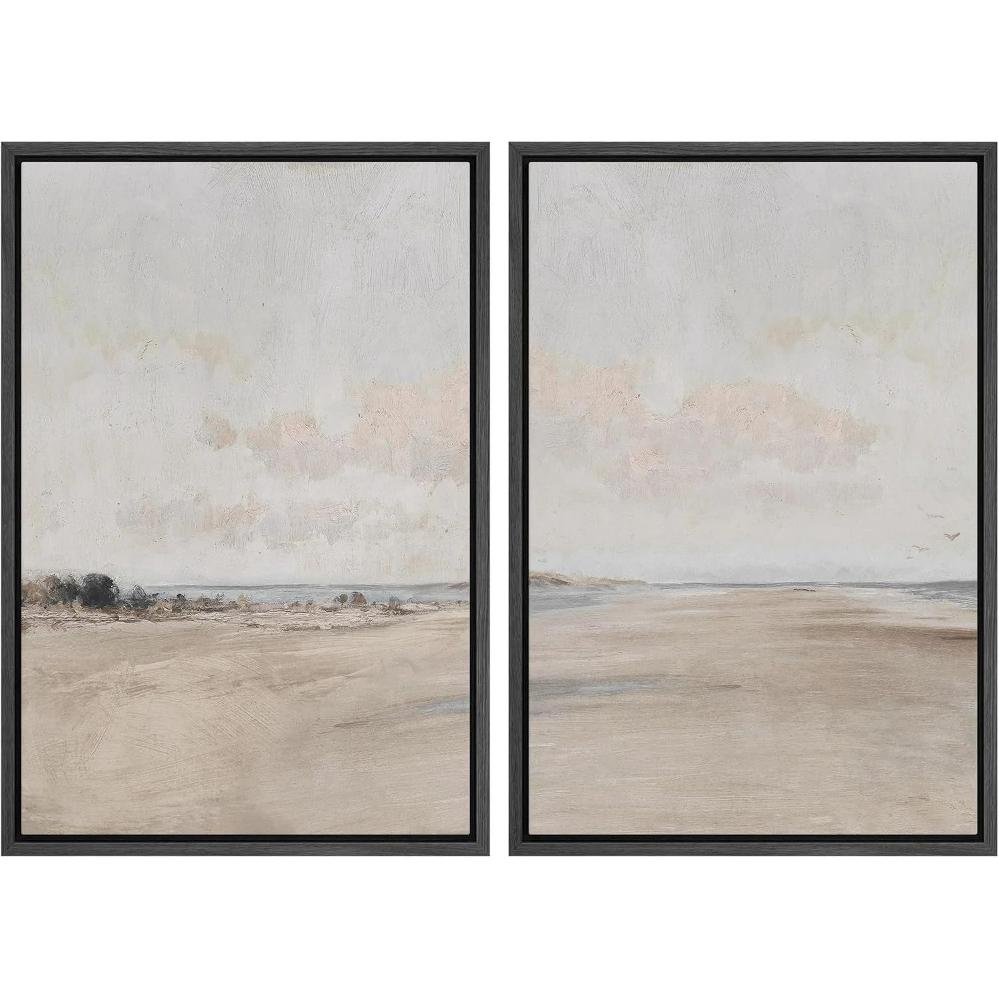 IDEA4WALL Framed Canvas Print Wall Art Set Vintage Organic Earth Tone Beige and Brown with Circul... | Walmart (US)