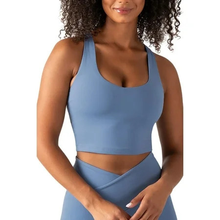 YITTY Active Women's UltraLuxe Built-in Bra Tank Top, Athleisure, 4-Way-Stretch, Elemental Blue, XS | Walmart (US)