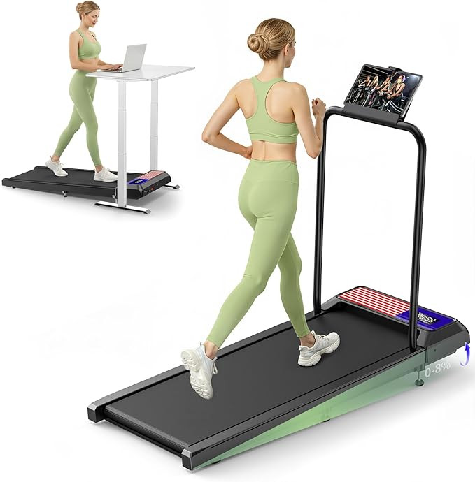 Walking Treadmills Pad,Under Desk Treadmills with Removable Handle,8% Incline Treadmills for Home... | Amazon (US)