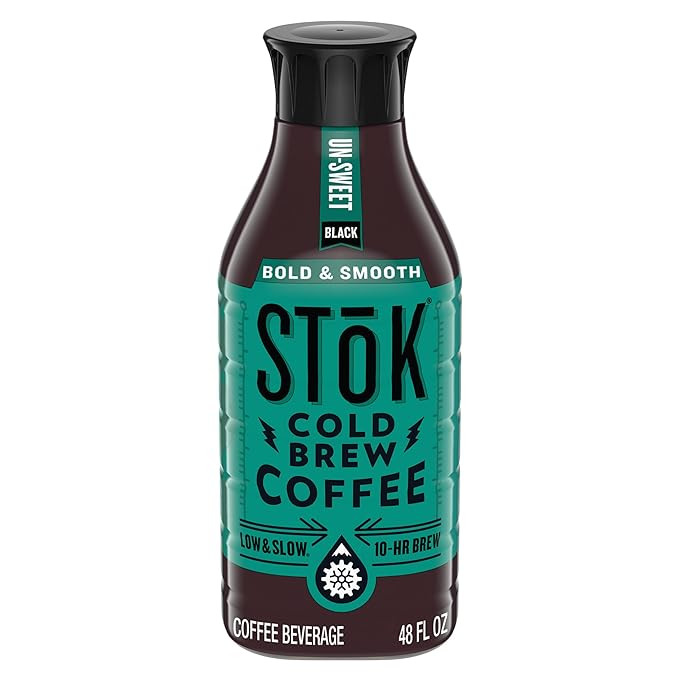 SToK Cold Brew Coffee, Arabica-Based Blend, Medium Roast Brewed Low and Slow, Unsweetened, Black ... | Amazon (US)