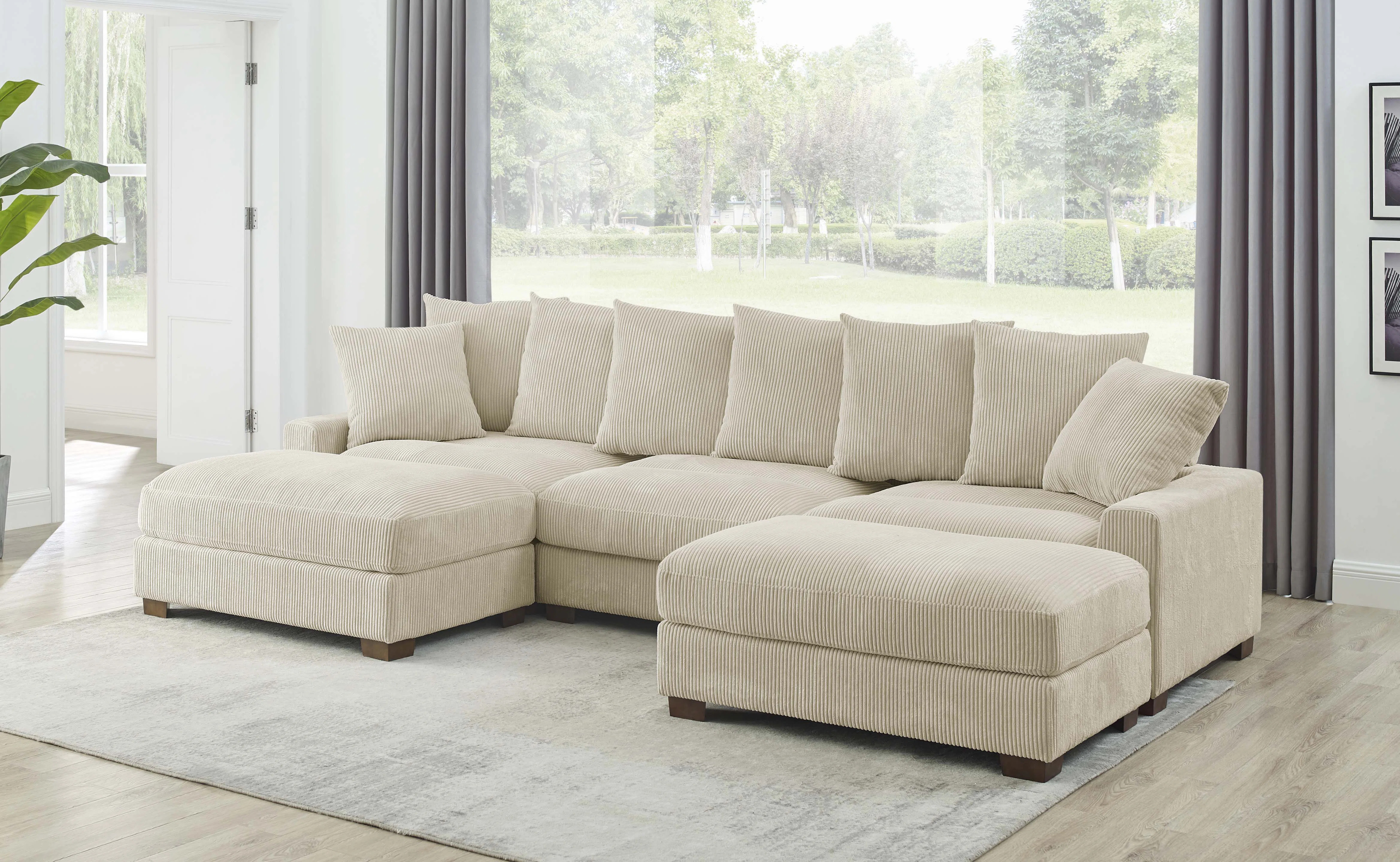 Wade Logan Ashira 126.5" Wide Reversible Modular Corner Sectional with Ottoman & Reviews | Wayfai... | Wayfair North America