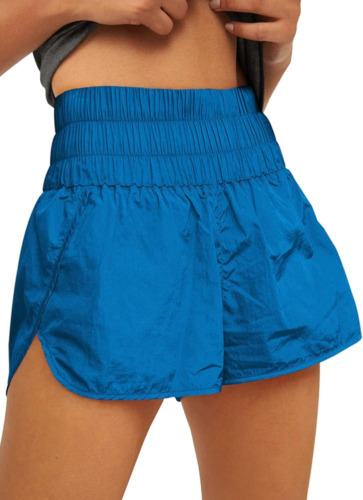 Mirteron Womens High Waisted Athletic Shorts Elastic Summer Running Shorts Workout Shorts | Amazon (US)