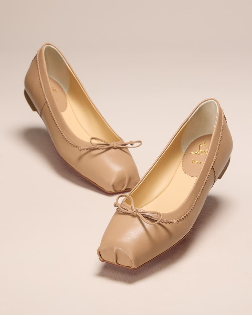 Christian Louboutin Mamadrague Napa Bow Ballerina Flats | Neiman Marcus