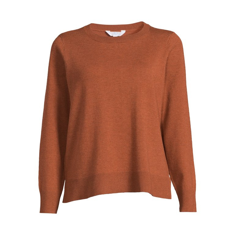 Time and Tru Women's Long Sleeve Light weight Pullover Crew Neck Sweater | Walmart (US)