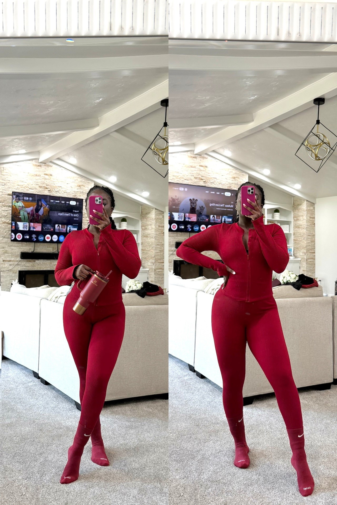 What I wore to the gym! LOVE this workout set! Excellent quality and the leggings DON'T slide down!! Also lovee these long nike socks

#LTKActive