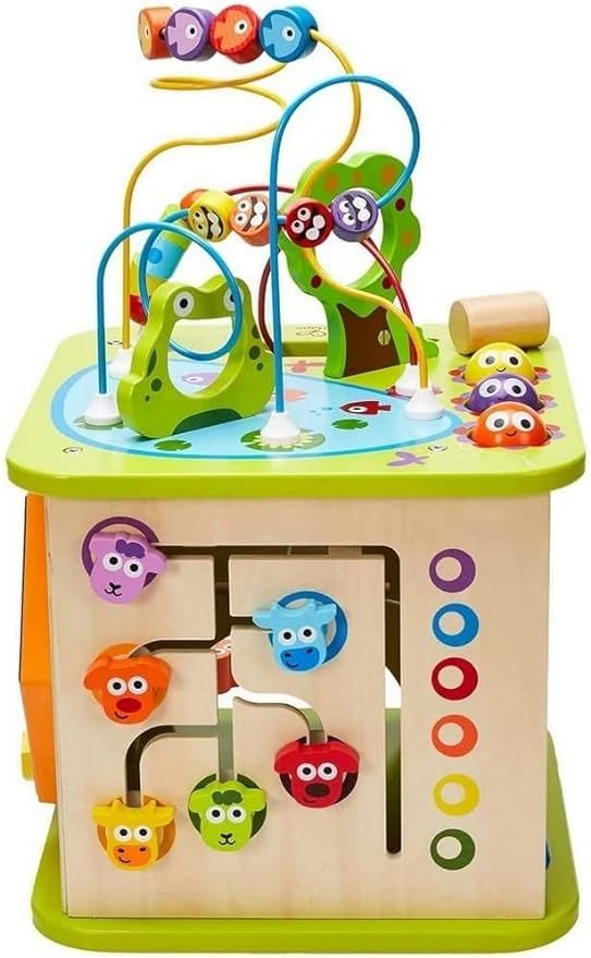 Country Critters Wooden Activity Play Cube by Hape | Wooden Learning Puzzle Toy for Toddlers, 5-S... | Amazon (US)