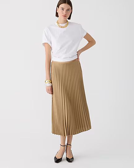 Pleated pull-on midi skirt | J. Crew US