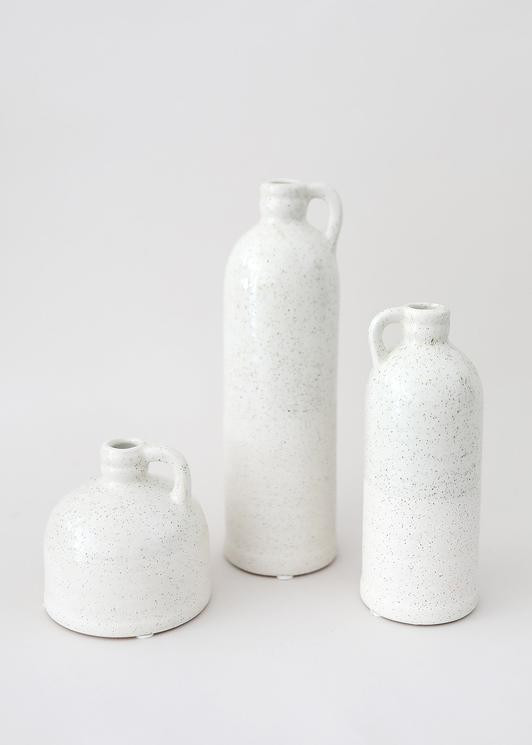Set of 3 Ceramic Stoneware Jugs - 4-9.75" Tall | Afloral (US)