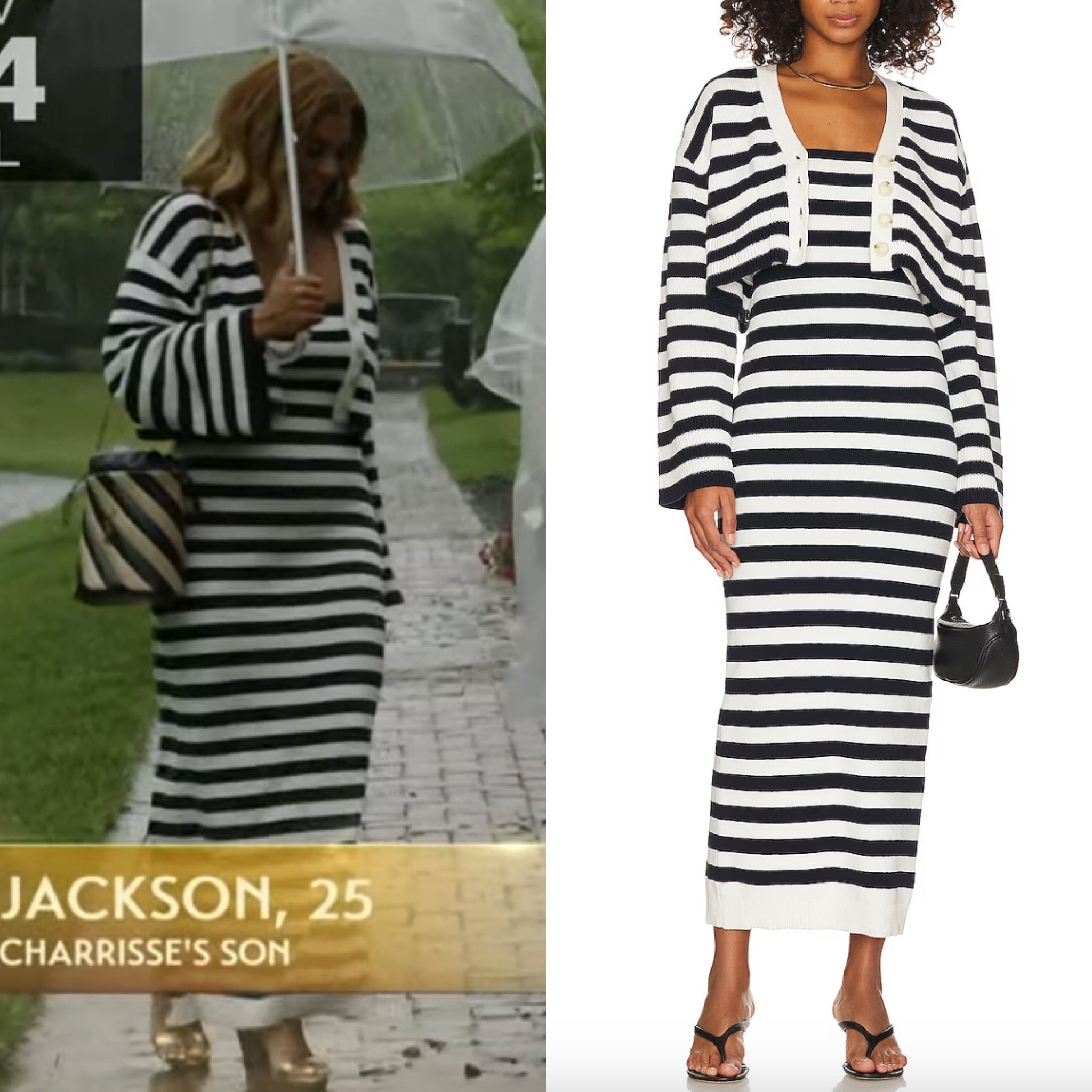 Robyn Dixon’s White Striped Dress Set 