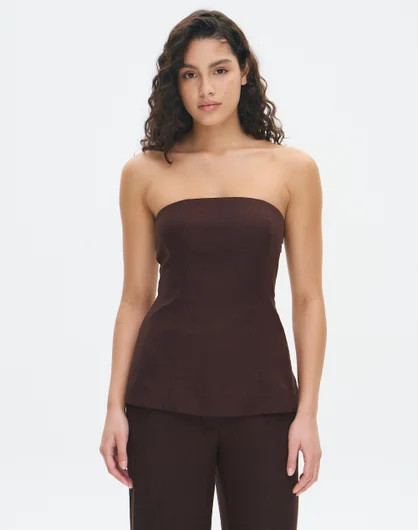 100% Linen Strapless Blouse | Glassons (Australia)