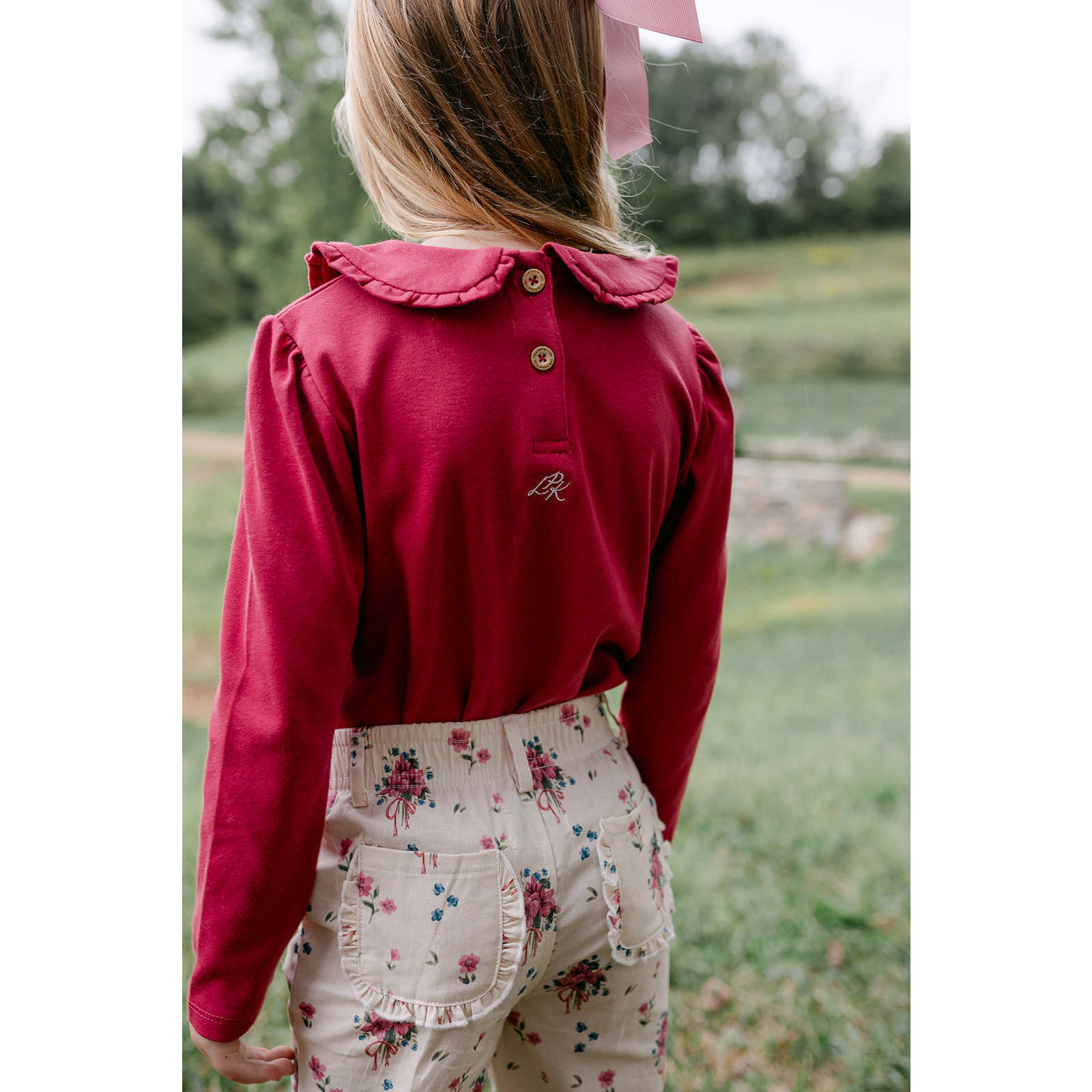 Laurel Long Sleeve Knit Tee, Raspberry | Maisonette