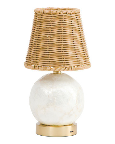 12x6.5 Woven Shade Rechargeable Touch Lamp | TJ Maxx