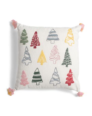 18x18 Embroidered Trees Pillow | Marshalls