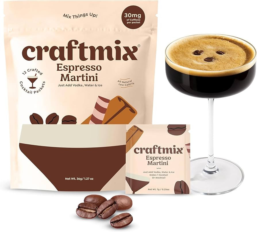 Craftmix Espresso Martini Cocktail & Mocktail Drink Mixer, Skinny Mixes - Water Flavoring Packets... | Amazon (US)