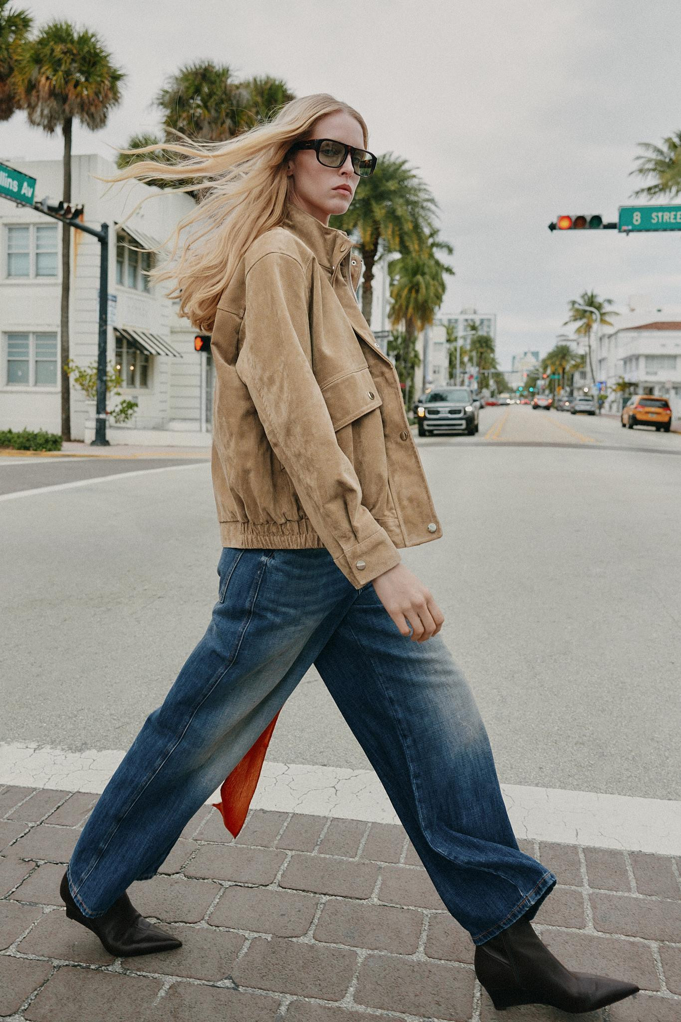 HIGH-NECK 100% SUEDE LEATHER JACKET | Zara US