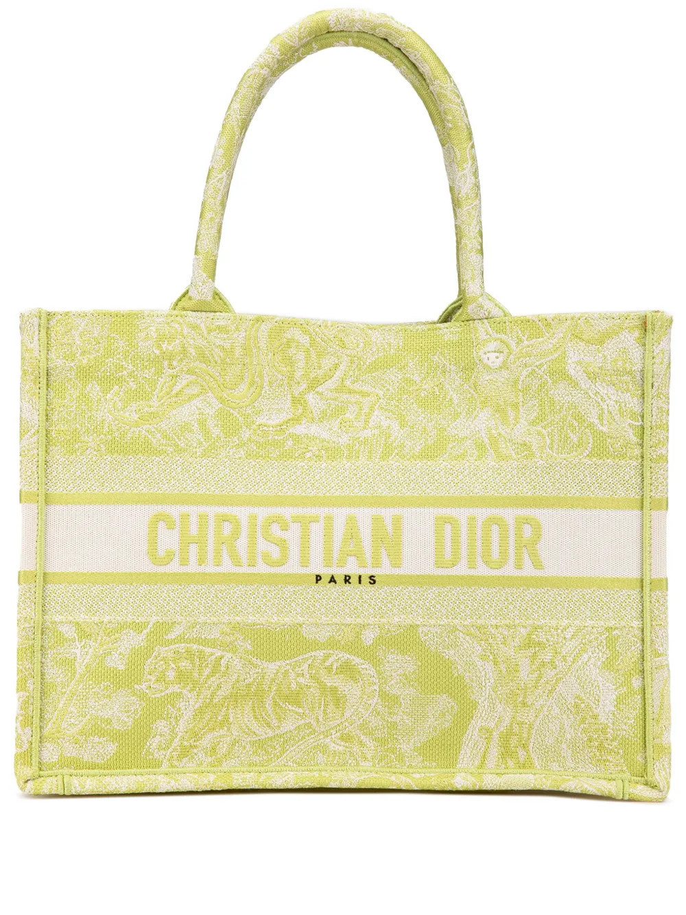 Christian Dior Pre-Owned 2021 Medium Canvas Embroidered Dioriviera Toile De Jouy Book tote bag - Green | Farfetch Global