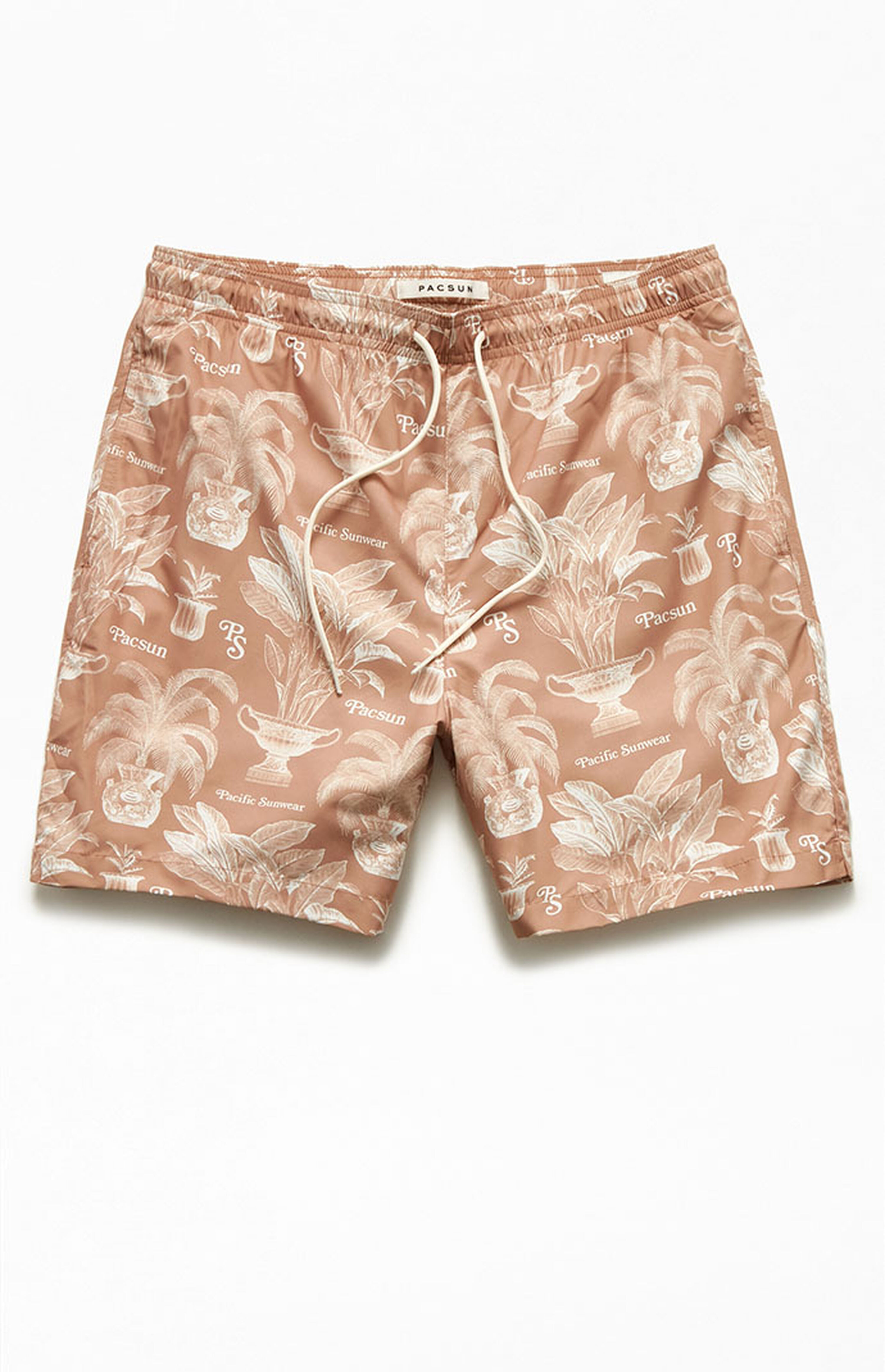 PacSun Pacific Sunwear Etoile Monogram Print 17" Swim Trunks | PacSun | PacSun