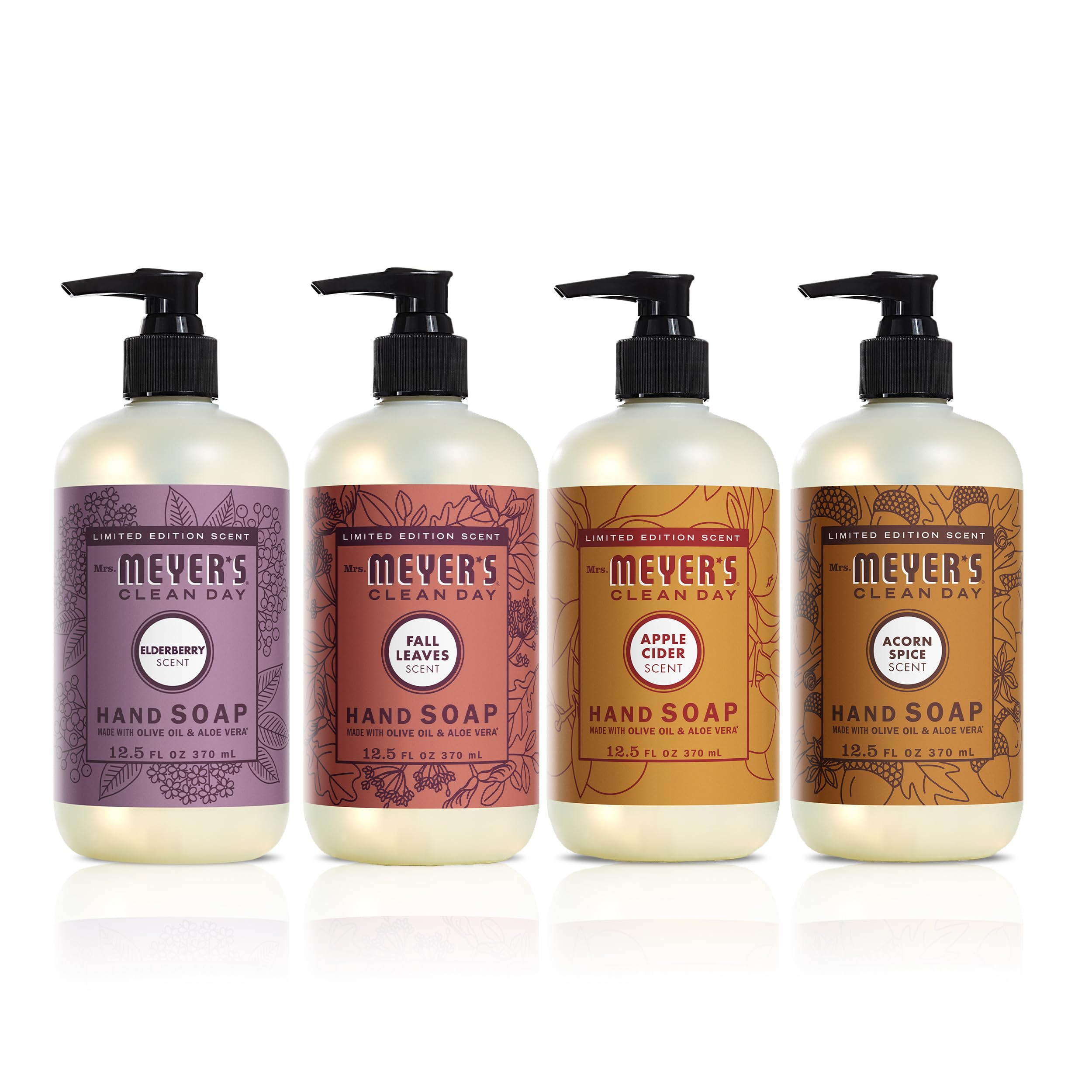 Mrs. MEYER'S CLEAN DAY Fall Hand Soap Set, includes Acorn Spice, Fall Leaves, Apple Cider, and El... | Amazon (US)