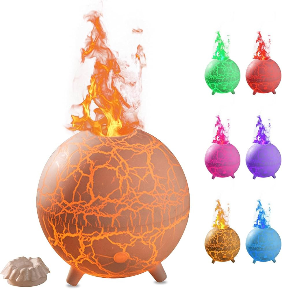Volcano Humidifier Flame Diffuser: 200ML 7 Colors Flame Aromatherapy Diffuser Waterless Auto-Off ... | Amazon (US)