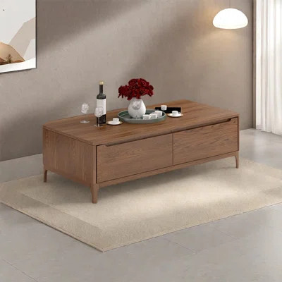 Rectangular solid wood storage coffee table | Wayfair North America