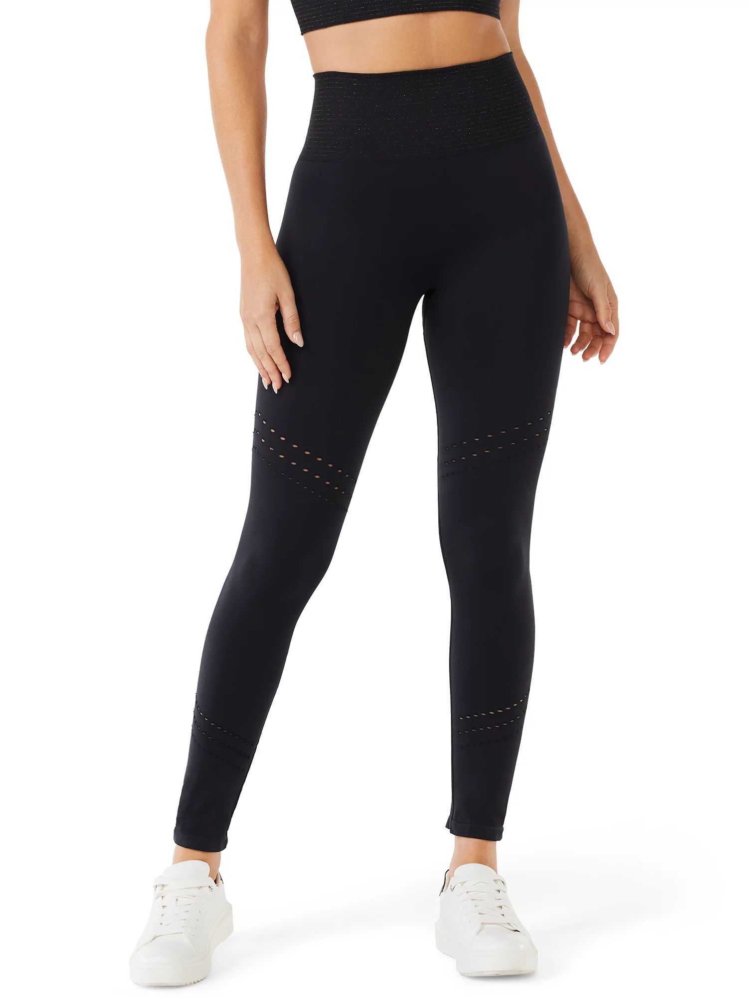 Sofia Active by Sofia Vergara Women's Seamless Lurex Stripe Leggings - Walmart.com | Walmart (US)