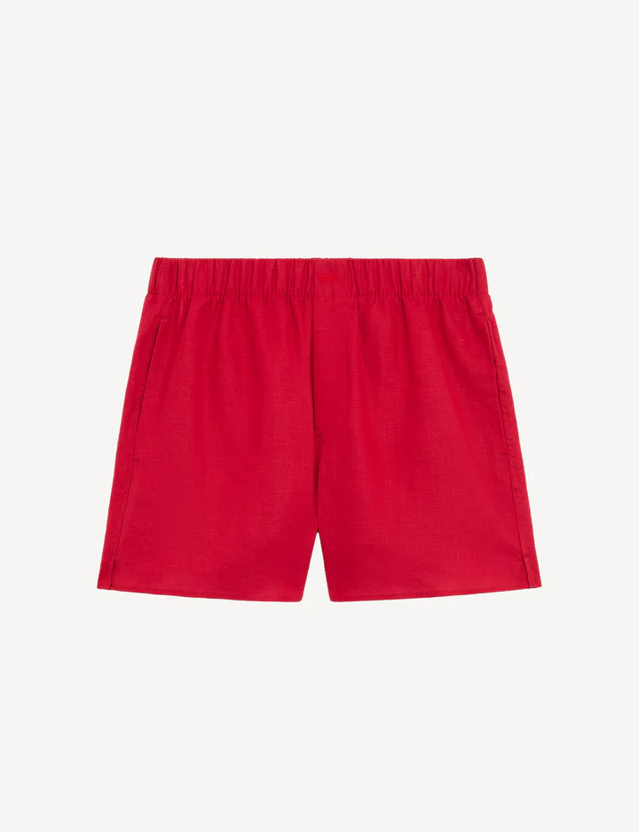 The Boxer: Hemp, Red | With Nothing Underneath