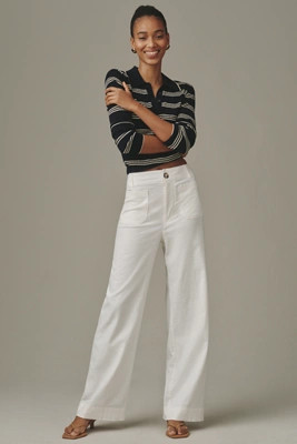 The Colette Beachy Linen Full-Length Wide-Leg Pants by Maeve | Anthropologie (US)