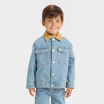 Toddler Boys' Collared Denim Jacket - Cat & Jack™ Medium Wash | Target