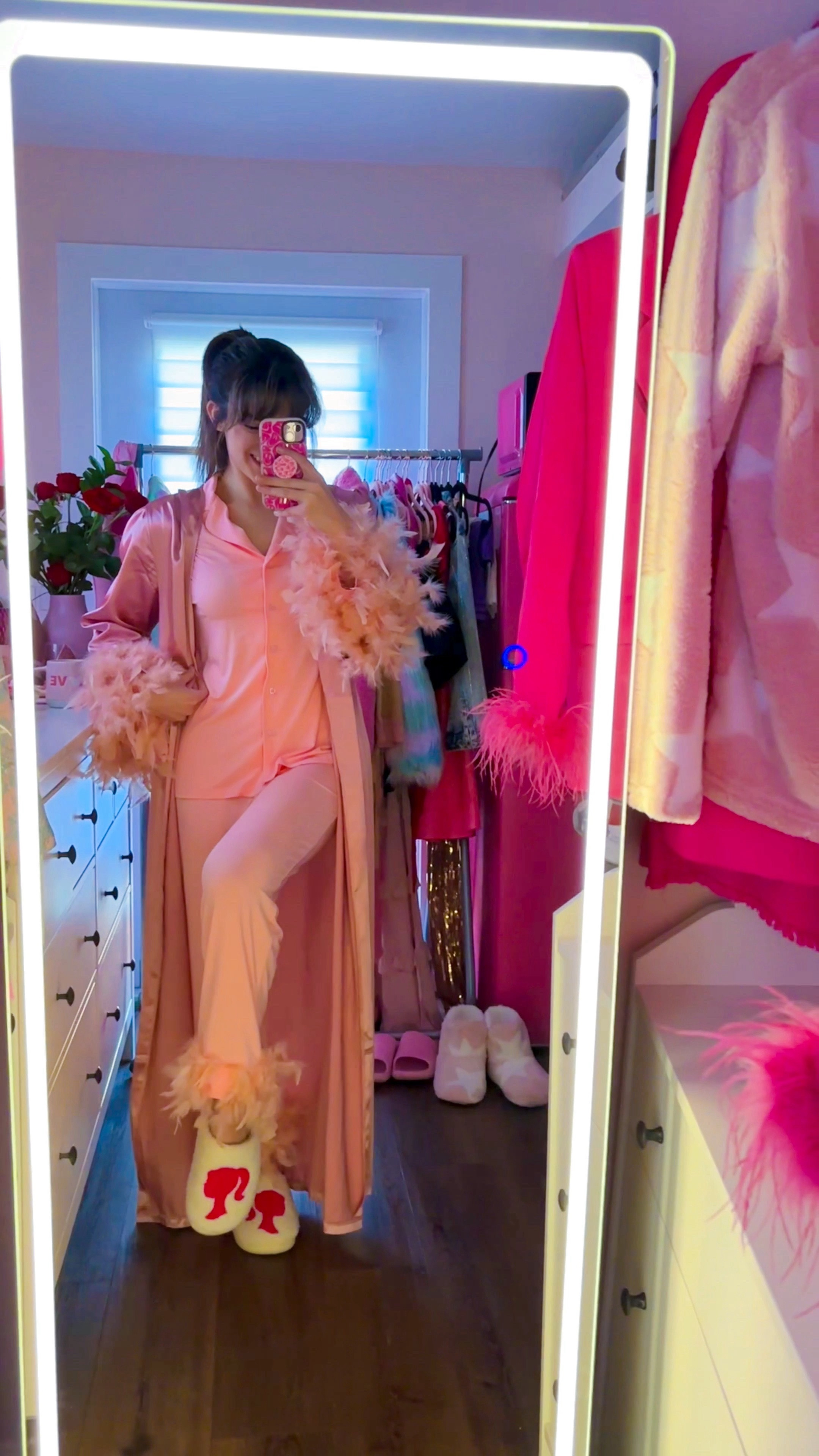 Valentine’s Day outfits: Cozy night in edit. Planning to avoid the crowds this V-Day and enjoy a chill evening at home with your significant other or besties? I’ve got you covered with my favorite comfort items. Including an adorable and snuggly pink with white stars romper onesie or two piece set with soft pajama pants and warm hoodie sweatshirt. 
Or have a little extra moment for yourself with these feather trim silk pajama and robe sets  
Have the cutest Netflix and chill night with these super sweet sets. Plus I’ve included some warm blankets, chill wine 🍷, fluffy stuffy teddy bears 🧸, and movies to make the night extra special

#LTKVideo #LTKfindsunder50 #LTKhome