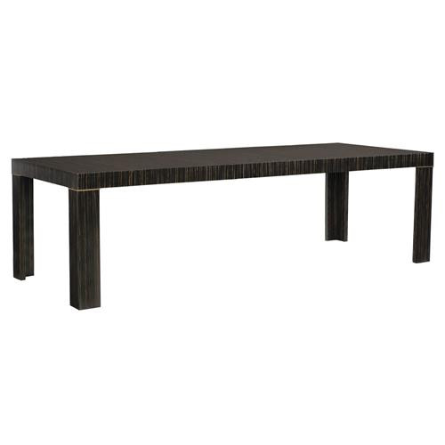 Caracole Edge Rustic Brown Ebony Wood Extendable Rectangular Dining Table - 80-102"W | Kathy Kuo Home