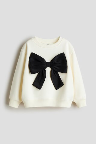 H & M - Bow-Detail Sweatshirt - White | H&M (US + CA)